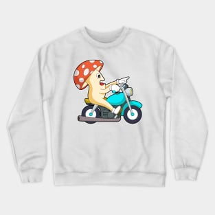 Mushroom as Biker with Motorcycle Crewneck Sweatshirt